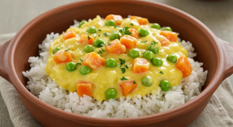 Reis mit cremiger Gemüse-Käse-Soße – Einfaches & Vegetarisches Wohlfühlessen