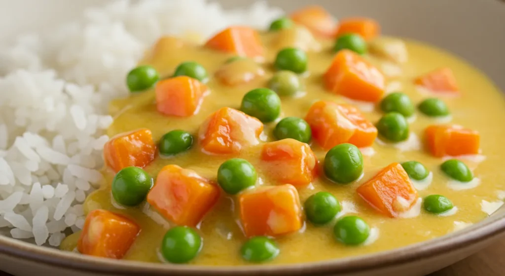 Reis mit cremiger Gemüse-Käse-Soße – Einfaches & Vegetarisches Wohlfühlessen