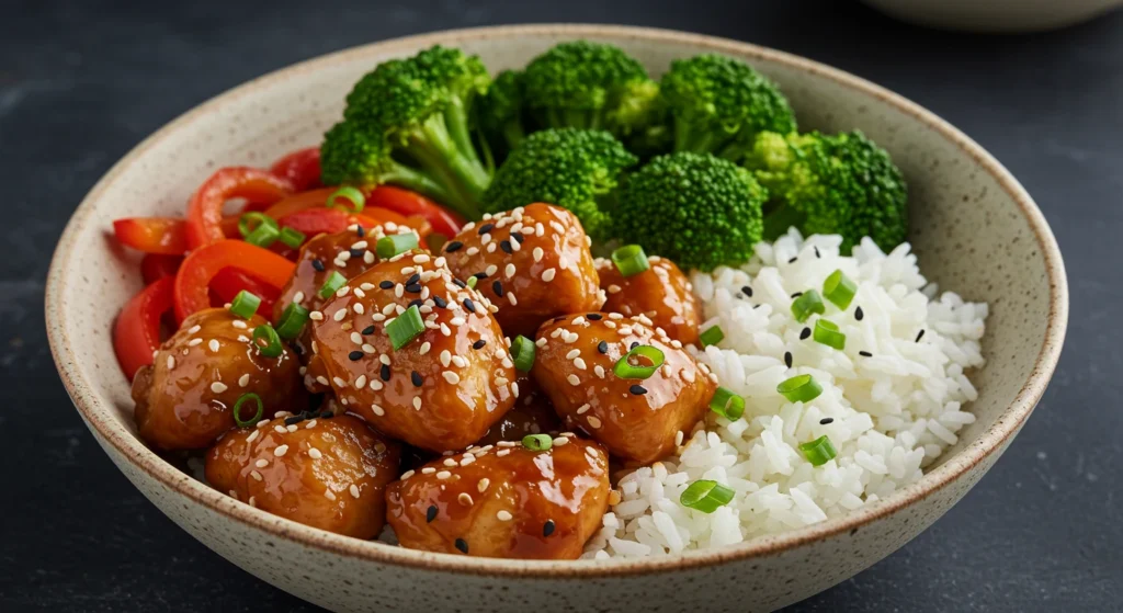 rezepte Druckbare Rezeptseite Chicken Teriyaki mit Brokkoli und Reis 1
