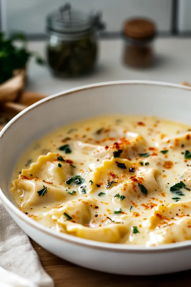 Cremige Toskanische Ravioli-Suppe