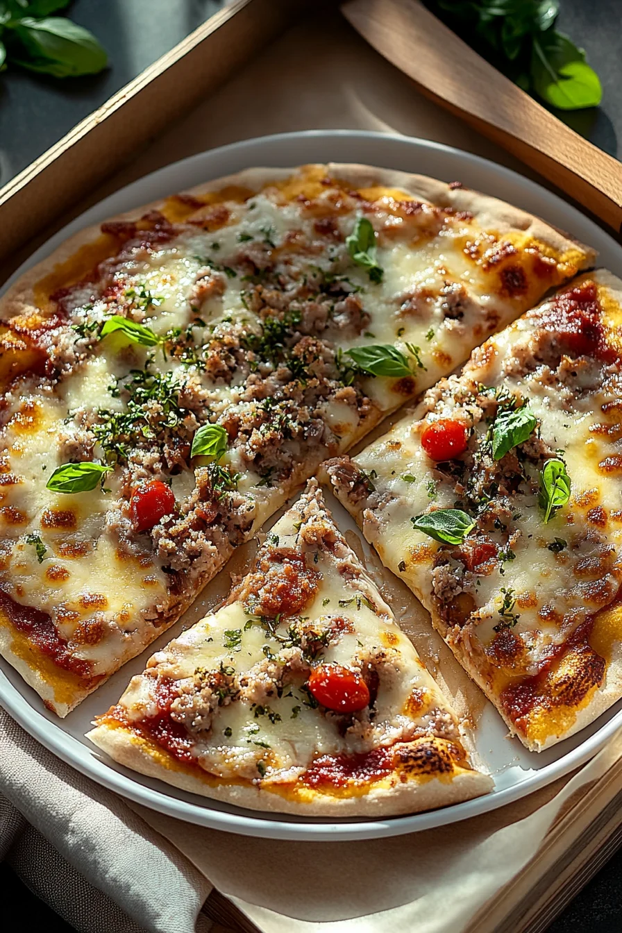 Frühstücks-Pizza mit Ei und Bacon