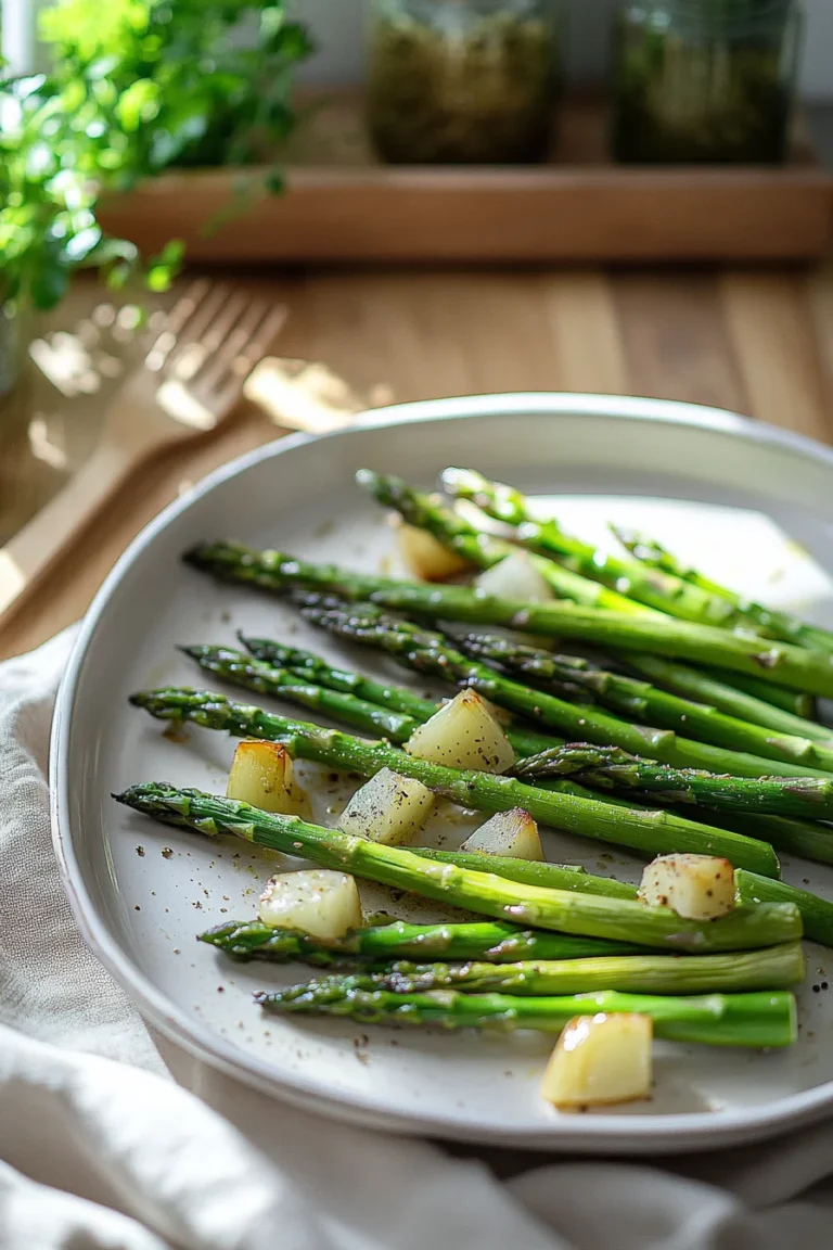 Grüner Spargel im Backofen