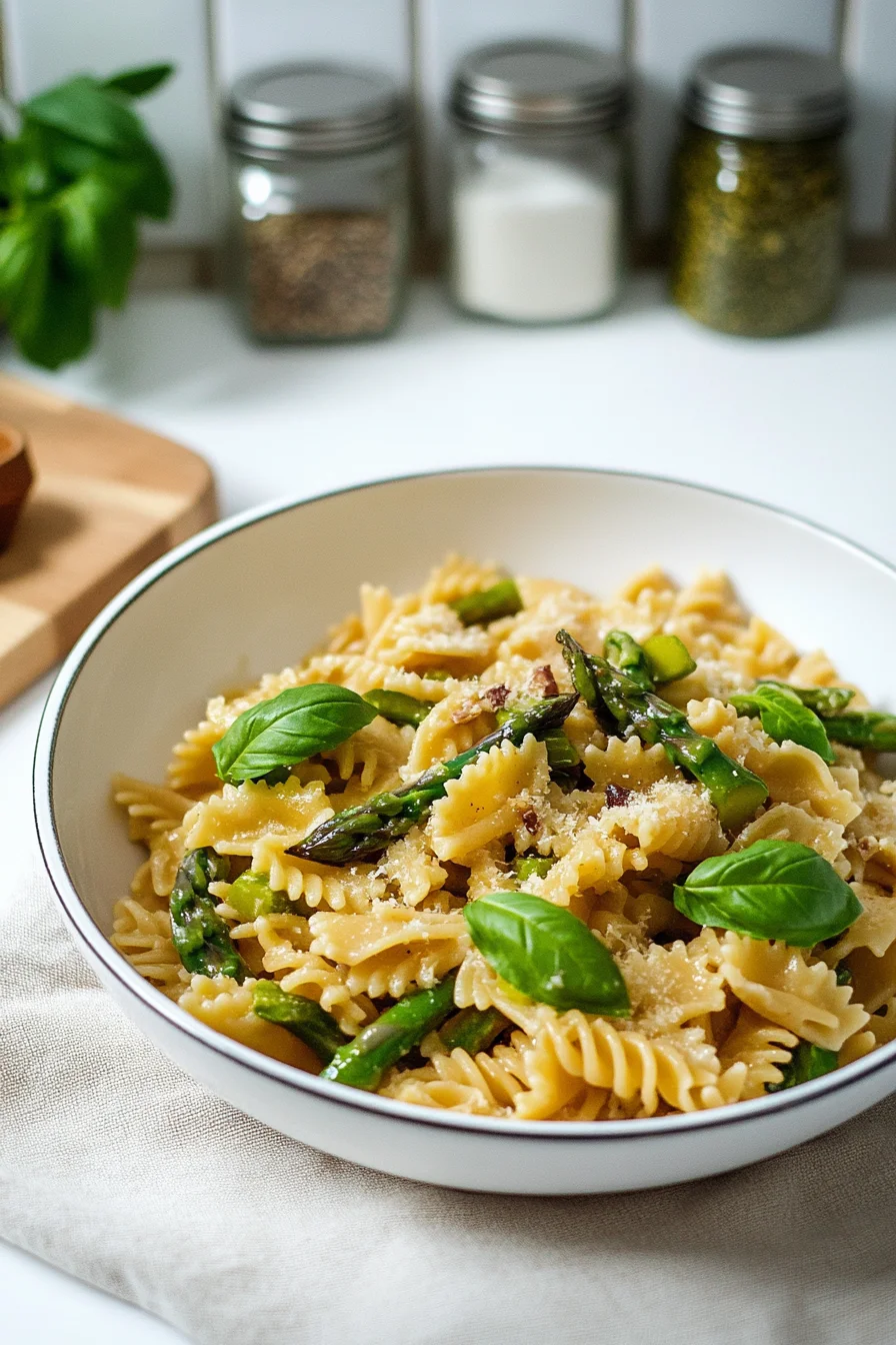 Pasta Rezept mit grünem Spargel & Zitrone
