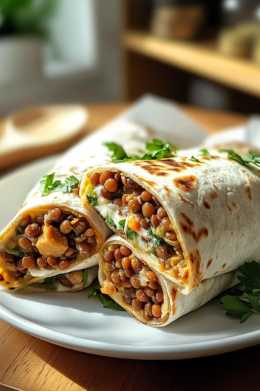 Vegetarische Burritos mit Linsen und Walnüssen