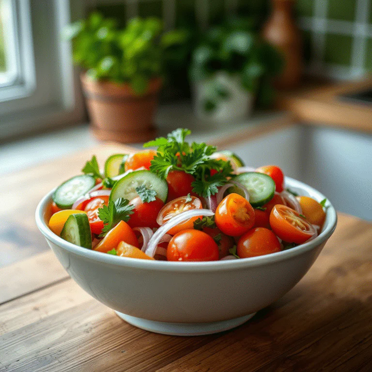 Frischer Tomaten-Gurken-Salat: Ein Sommerklassiker Salat