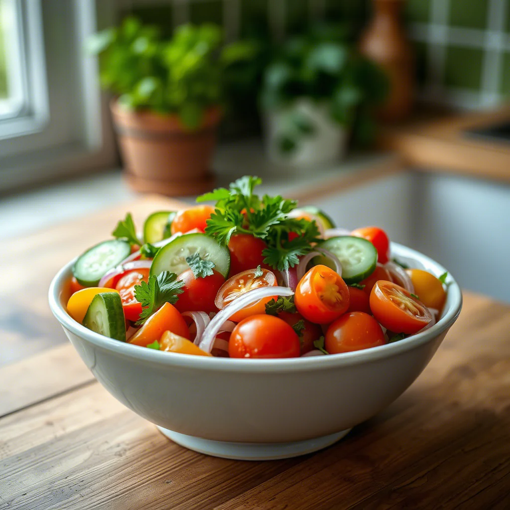 Frischer Tomaten-Gurken-Salat: Ein Sommerklassiker Salat
