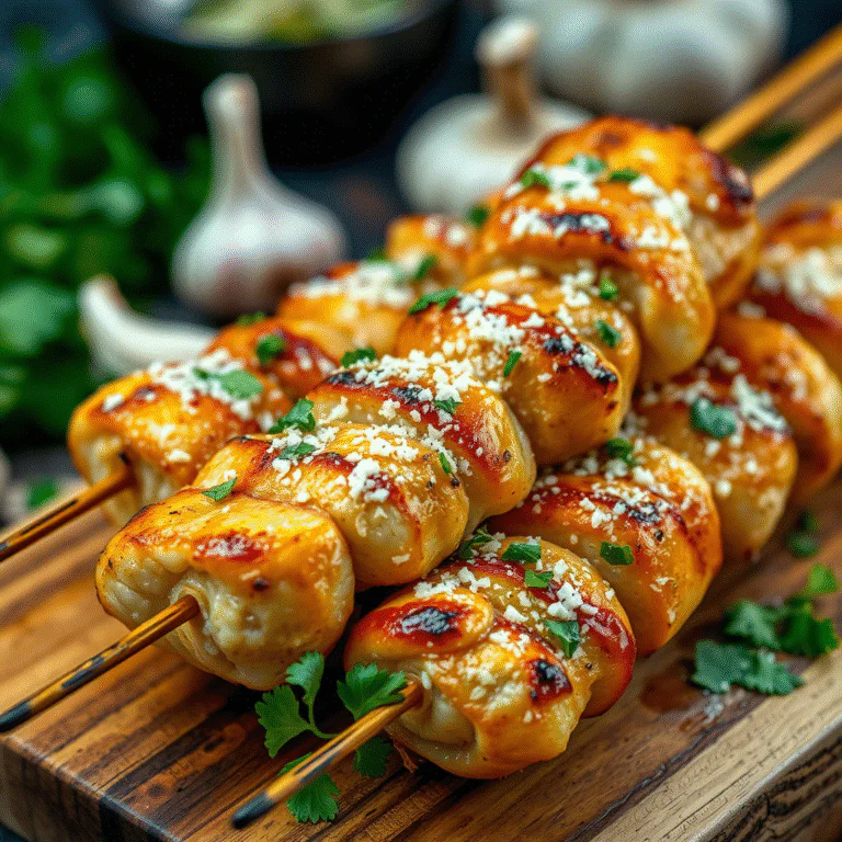 Knoblauch-Parmesan-Hähnchenspieße Rezept – Grill | Pfanne | Einfach & Schnell