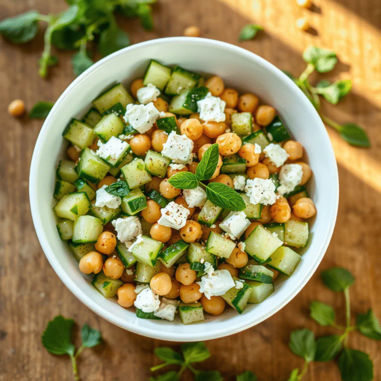 Kichererbsen-Salat mit Feta und Frischer Minze