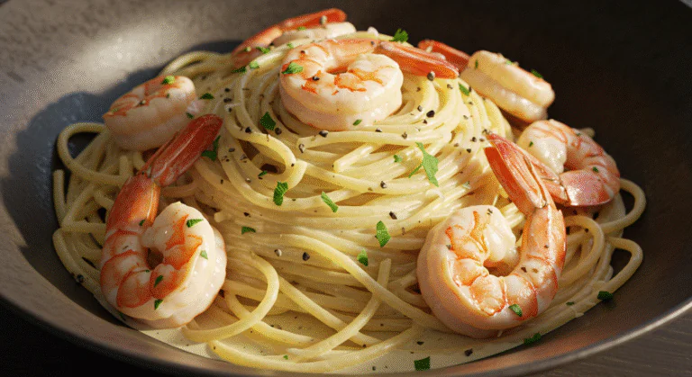 Spaghetti mit Garnelen und Frischkäsesauce: Einfaches Rezept für ein cremiges Meeresfrüchte-Gericht