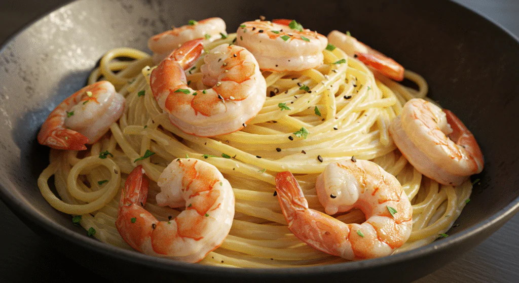 Spaghetti mit Garnelen und Frischkäsesauce: Einfaches Rezept für ein cremiges Meeresfrüchte-Gericht
