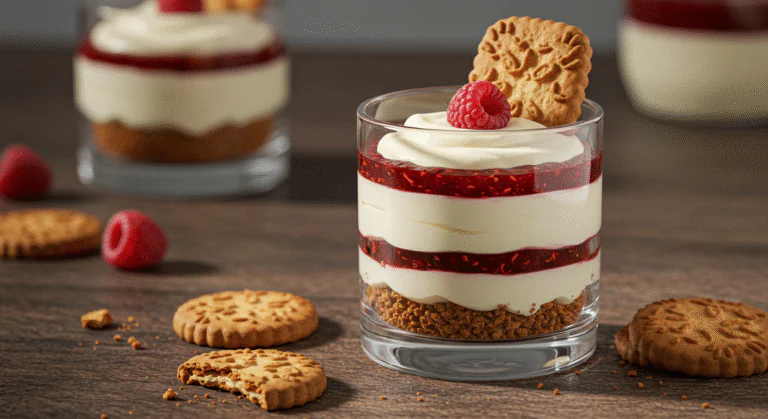 Spekulatius-Himbeer-Dessert: Weihnachtlicher Nachtisch in 10 Minuten