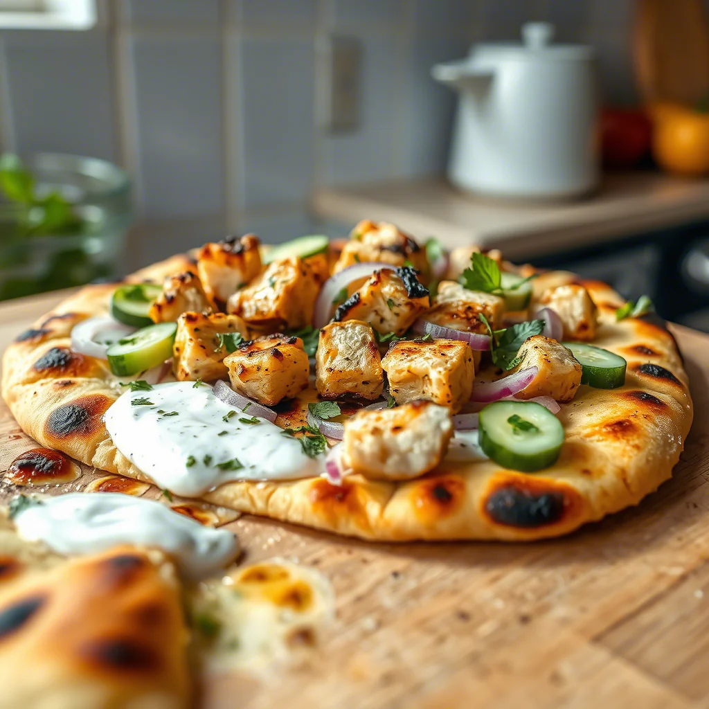 Tzatziki Chicken Pizza: Mediterraner Genuss