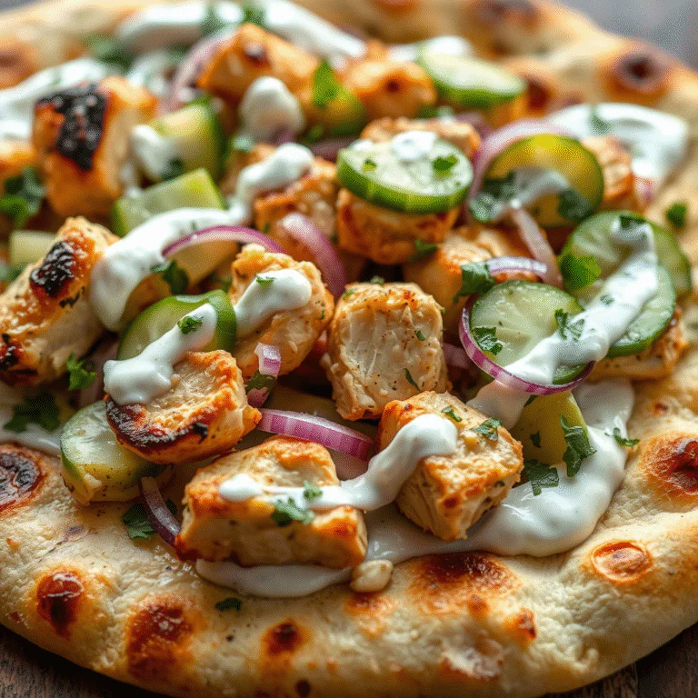Tzatziki Chicken Pizza: Mediterraner Genuss