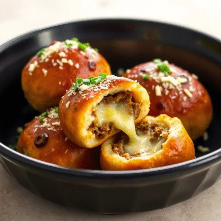 Cheeseburger Bomben aus dem Ofen Mit Parmesan Knoblauch & Käse gefüllt so lecker