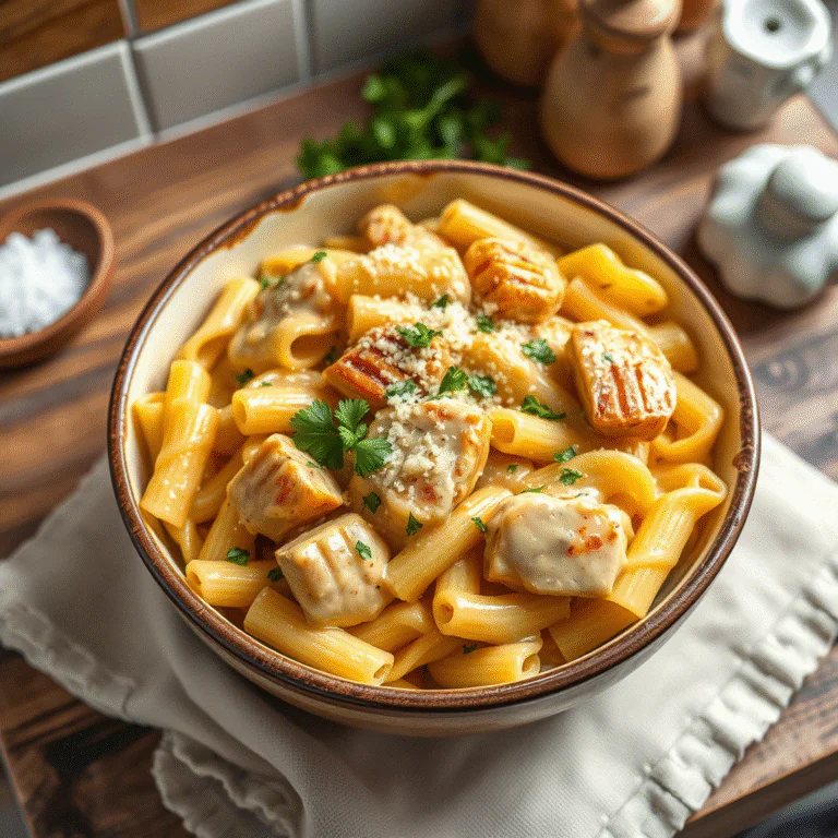 Cremiges Knoblauch-Butter-Hähnchen Rigatoni Dein ultimatives Pasta-Rezept
