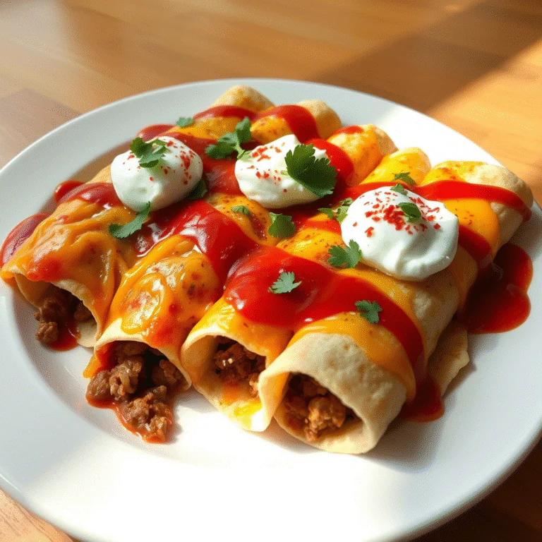 Vegetarische Enchiladas mit Käse und Bohnen