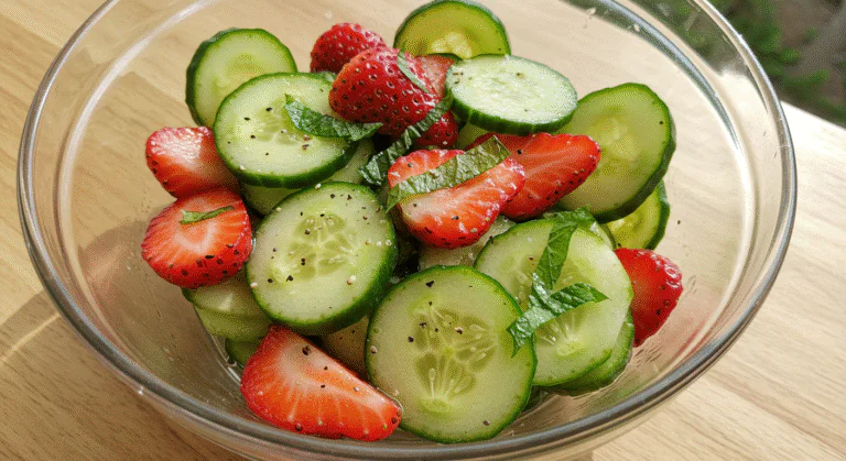 Gurken Erdbeer Salat Dein leichter & süßer Sommer Hit!