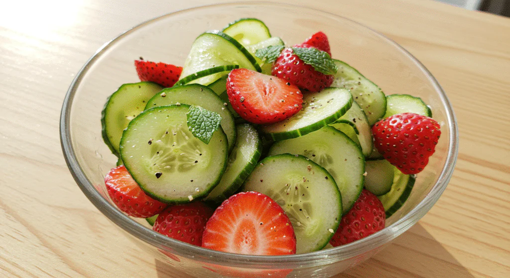 Gurken Erdbeer Salat Dein leichter & süßer Sommer Hit!