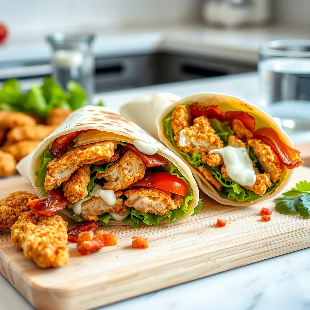 Knuspriger Hähnchen-Bacon-Ranch-Wrap Dein schnelles & leckeres Lieblingsgericht