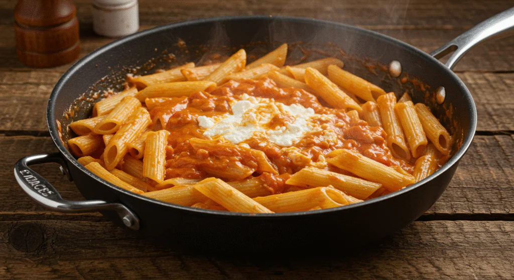 Protein Nudeln mit cremigem Hüttenkäse - 30g Protein in 20 Min!