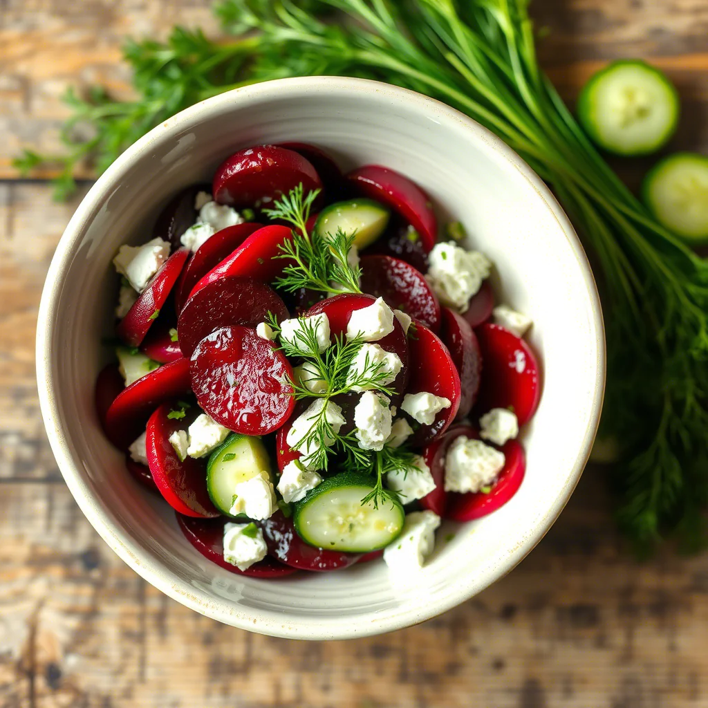 Rote Bete Salat mit Feta, Gurken & Dill – Dein farbenfroher Frischekick für den Sommer!