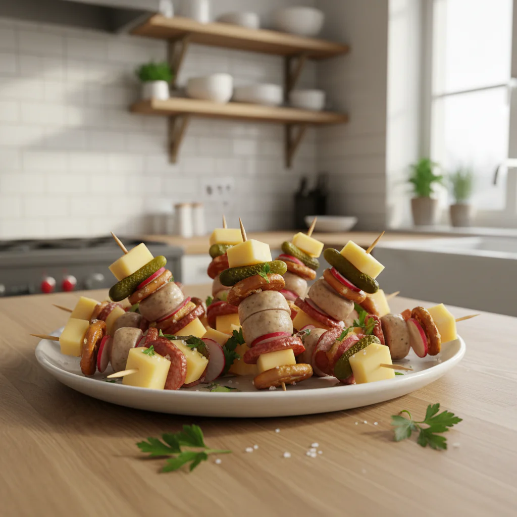 Brotzeit-Spieße – Einfaches Oktoberfest Fingerfood für jede Gelegenheit