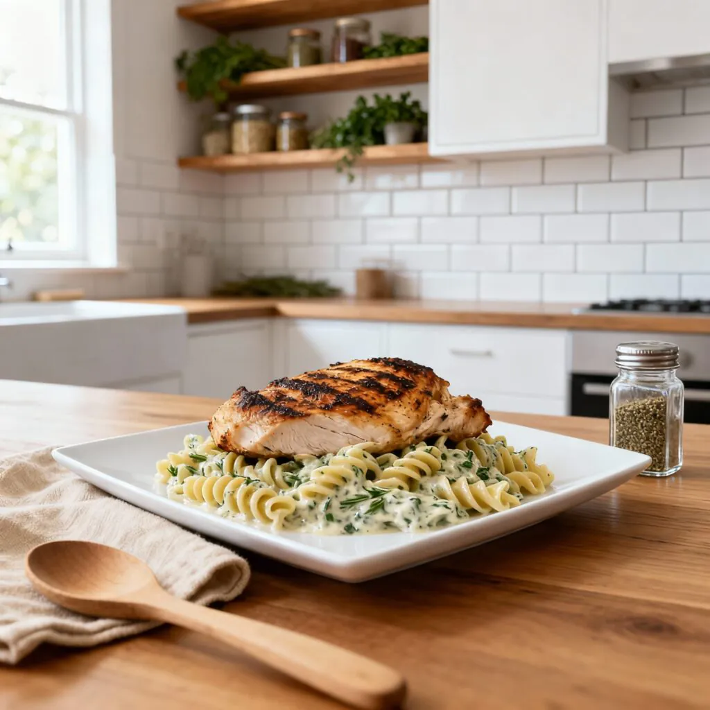 Cremige Knoblauch‑Parmesan Hähnchenpasta – einfach, lecker & familientauglich | One‑Pot