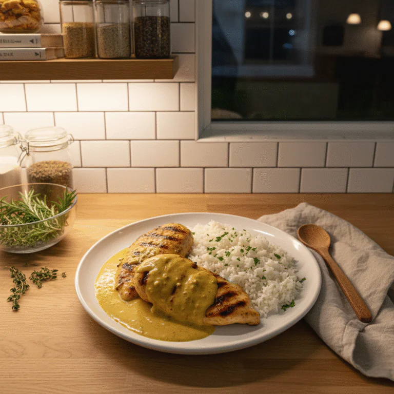 Honig-Senf-Hähnchen mit Reis: Süß-würziger Genuss in 30 Minuten