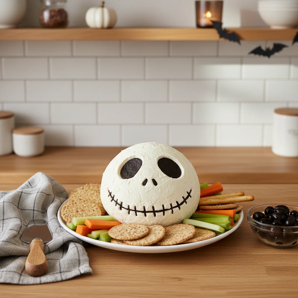 Jack Skellington Käseball – Gruseliger Halloween-Snack für deine Party