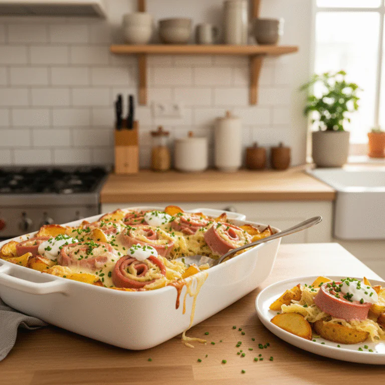 Leberkäse-Auflauf mit Sauerkraut und Schupfnudeln – Herzhaftes Rezept aus dem Ofen