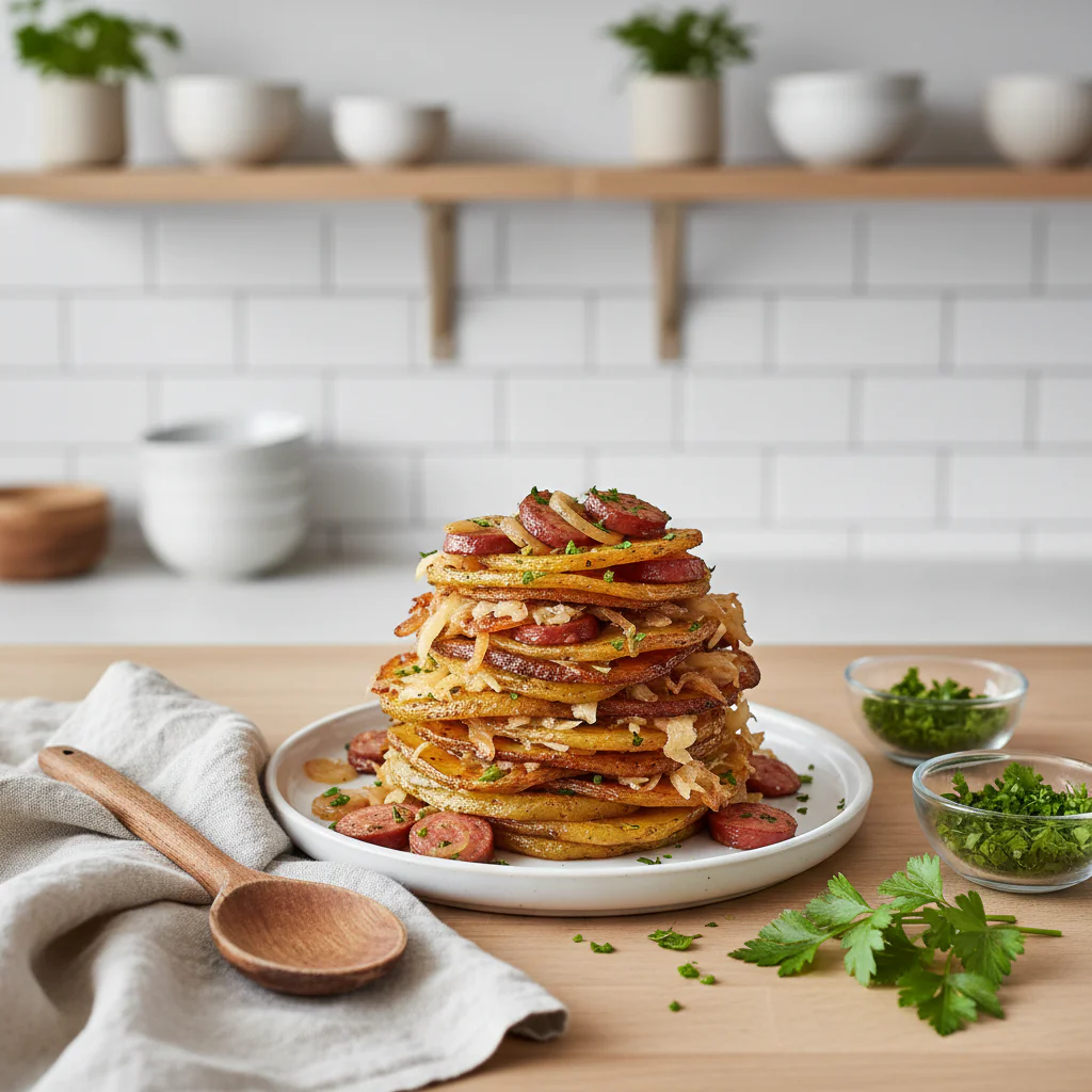 Oktoberfest Kartoffel-Stapel – Herzhaftes Festtagsgericht mit bayerischem Geschmack