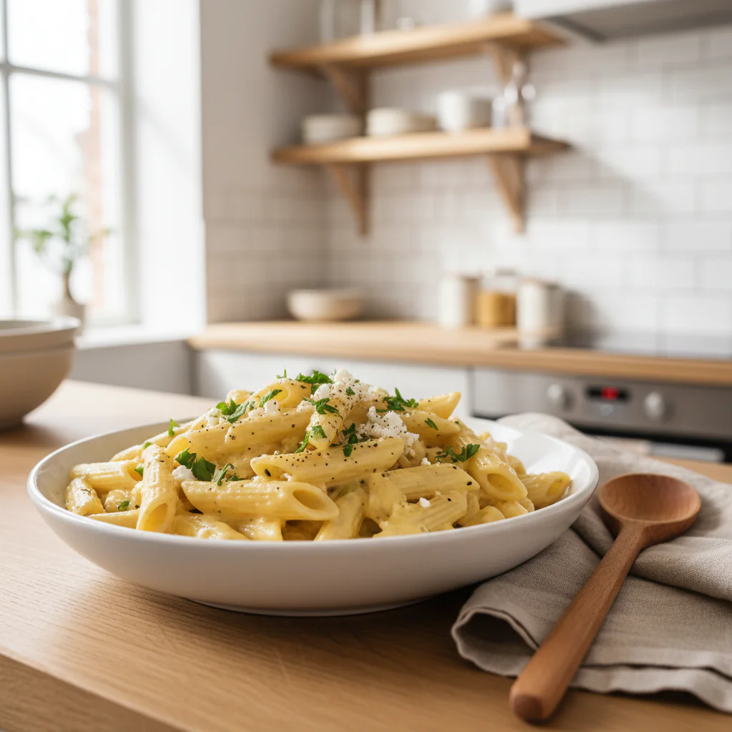 Zitronen-Feta-Pasta – Erfrischend, cremig & schnell in 15 Minuten
