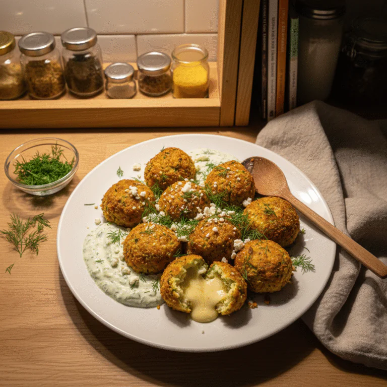 Zucchini-Feta-Bällchen aus dem Ofen – Knusprig, gesund & vegetarisch