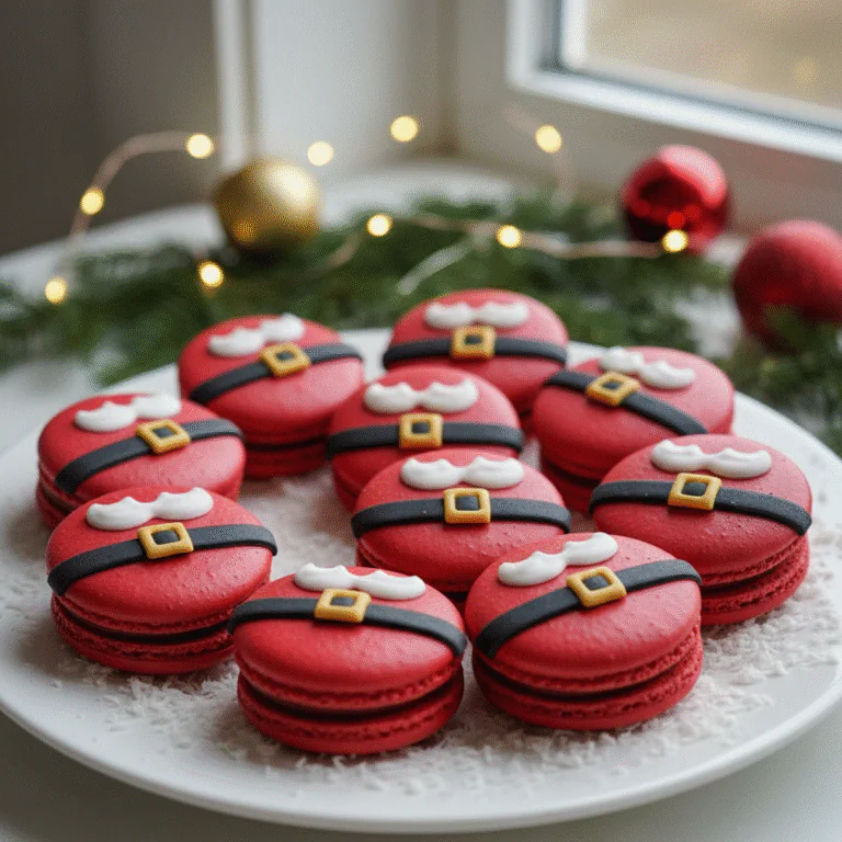Santa Claus Macarons – Festliche, Cremige Macarons mit Sugar Cookie Buttercreme