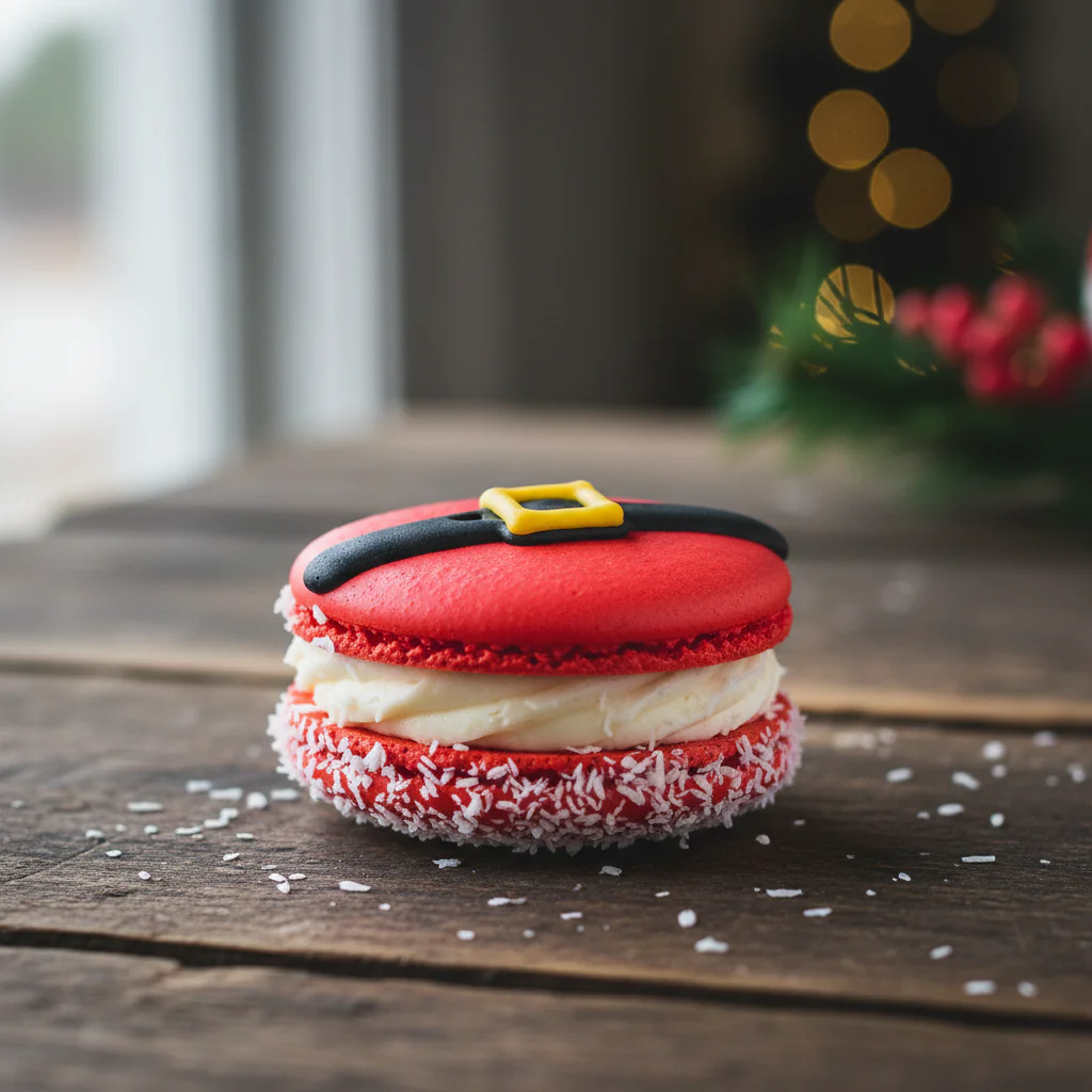 Santa Claus Macarons – Festliche, Cremige Macarons mit Sugar Cookie Buttercreme