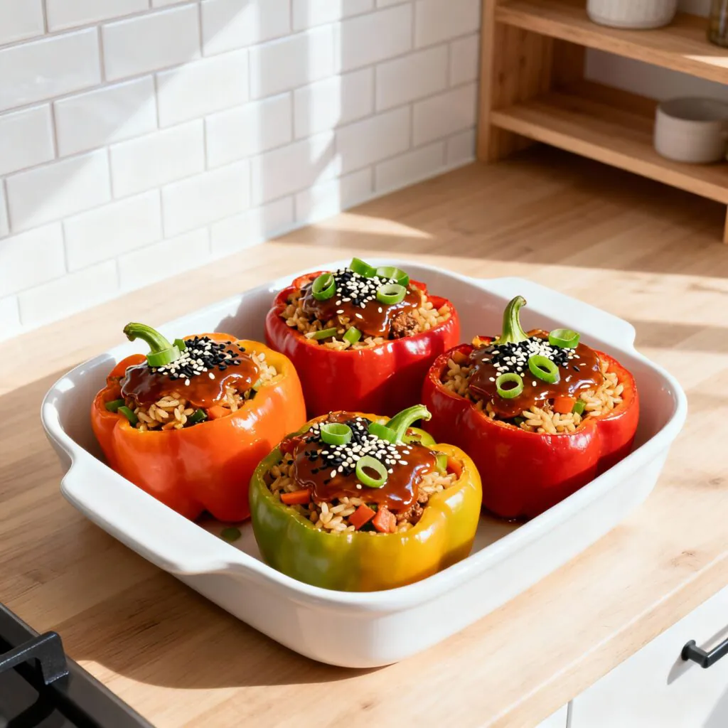 Gefüllte Paprika Hähnchen – Teriyaki Ananas Rezept