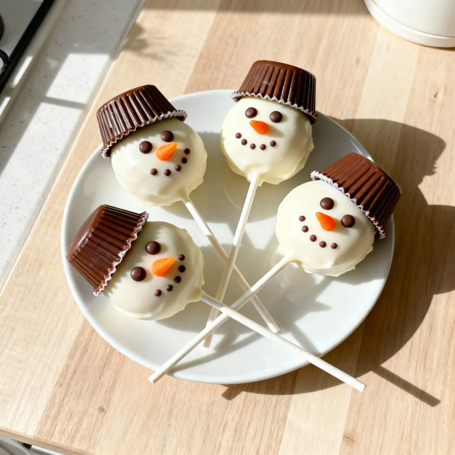 Bezaubernde Schneemann Cake Pops mit weißer Schokolade! In 60 Min fertig. Perfektes Weihnachtsdessert zum Verschenken & für Kinder. Einfach niedlich! ⛄