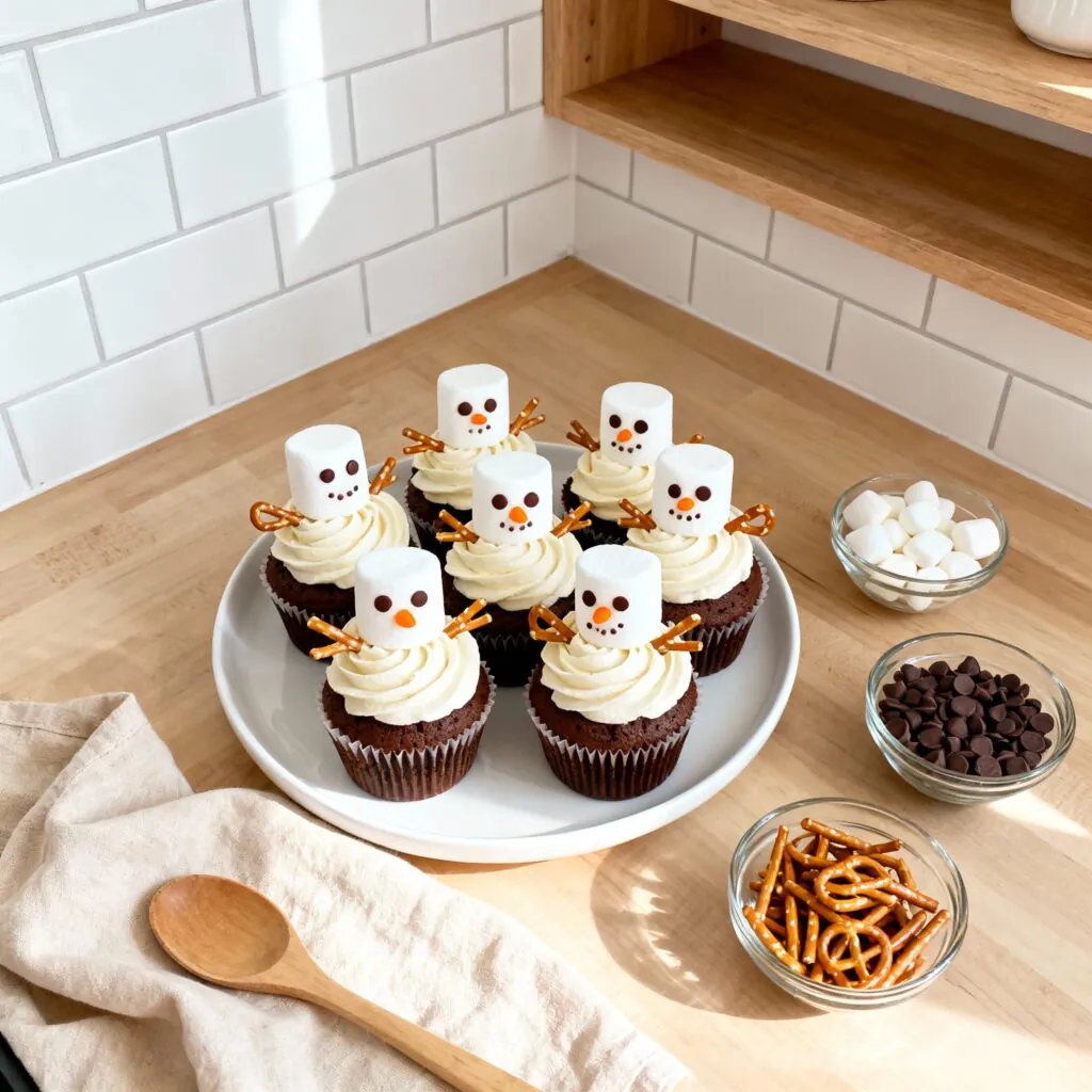 Schneemann Cupcakes Rezept – Süße Weihnachts-Cupcakes rezept