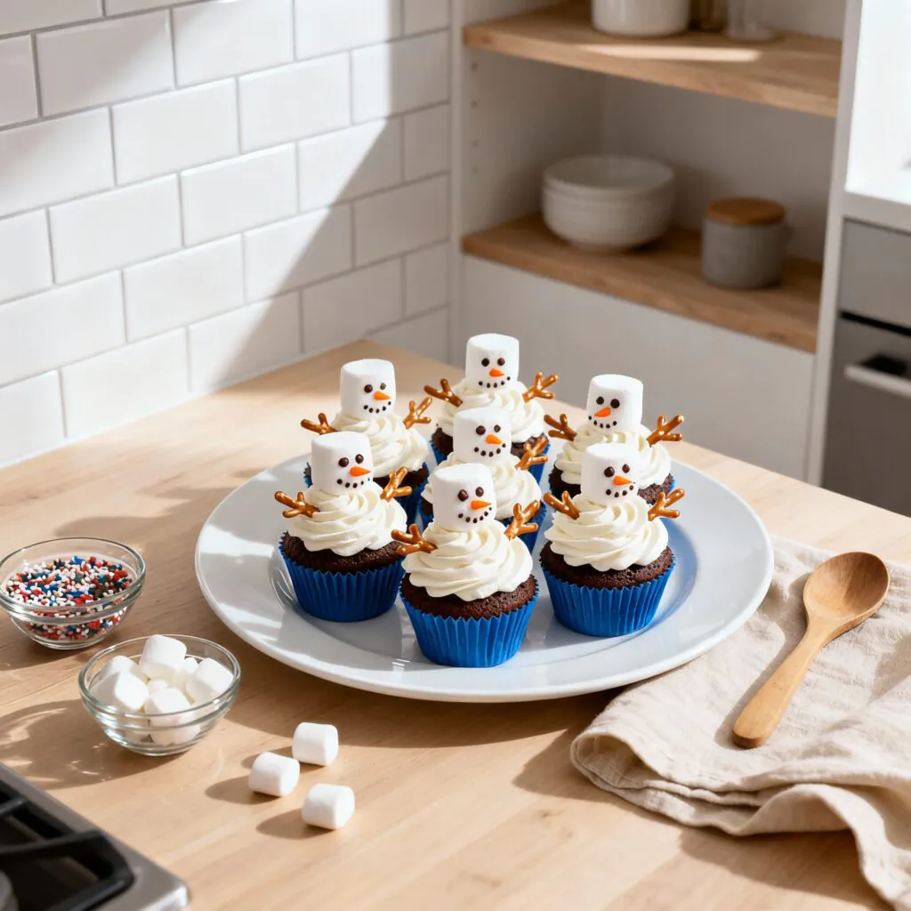 Schneemann Cupcakes Rezept – Süße Weihnachts-Cupcakes