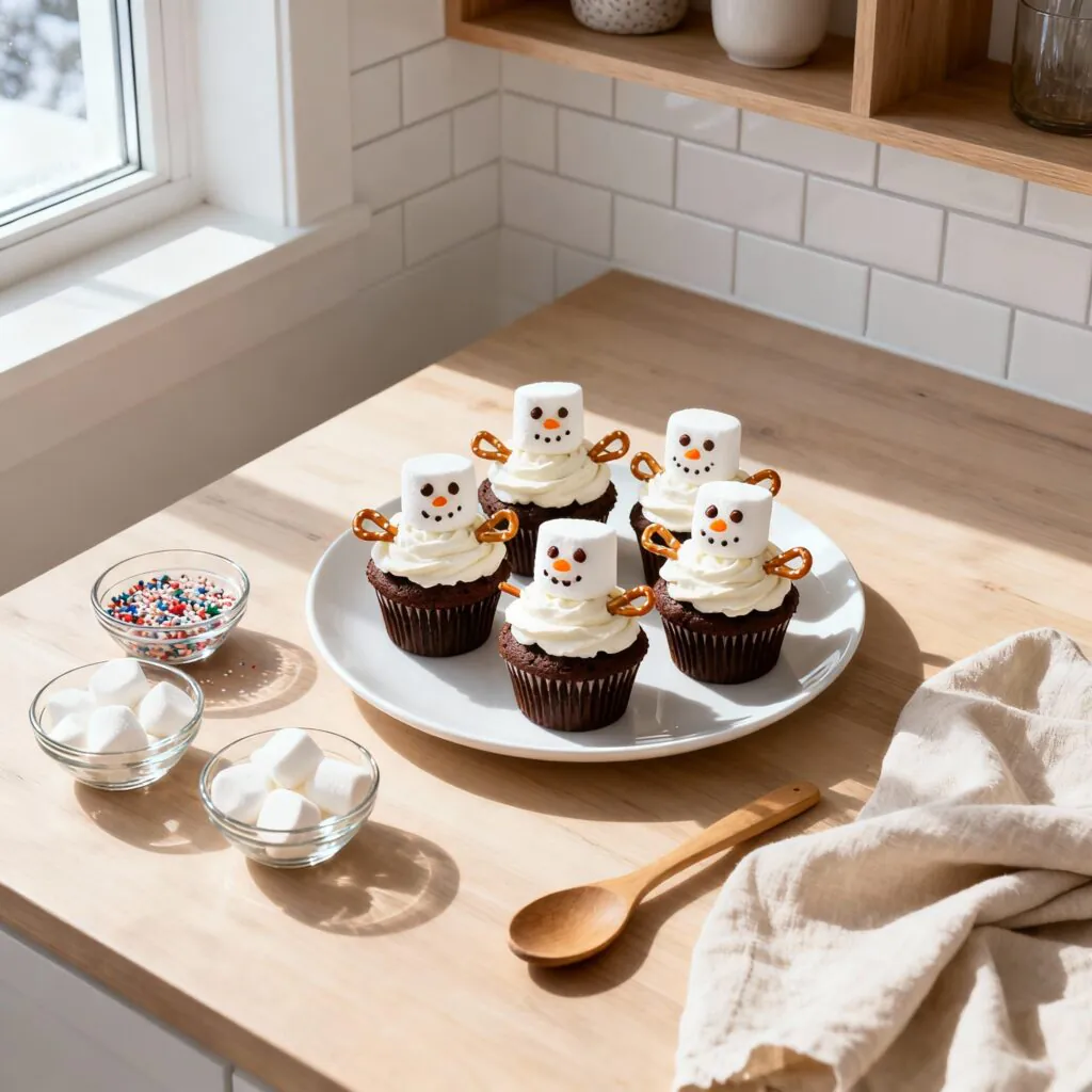 Schneemann Cupcakes Rezept – Süße Weihnachts-Cupcakes rezept
