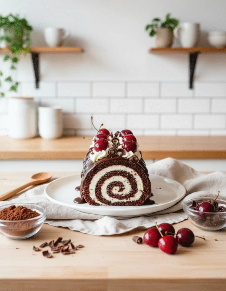 Schwarzwälder Kirsch Biskuitrolle Rezept – Elegante Torte einfach gerollt rezept