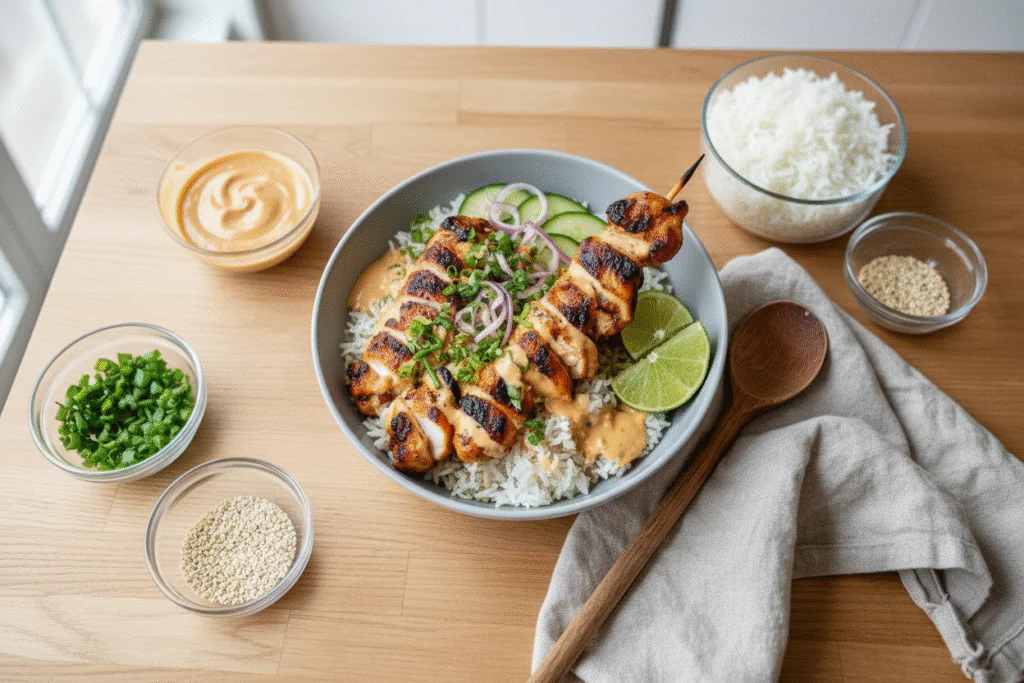 Hähnchen Sweet Chili Bowl Meal Prep