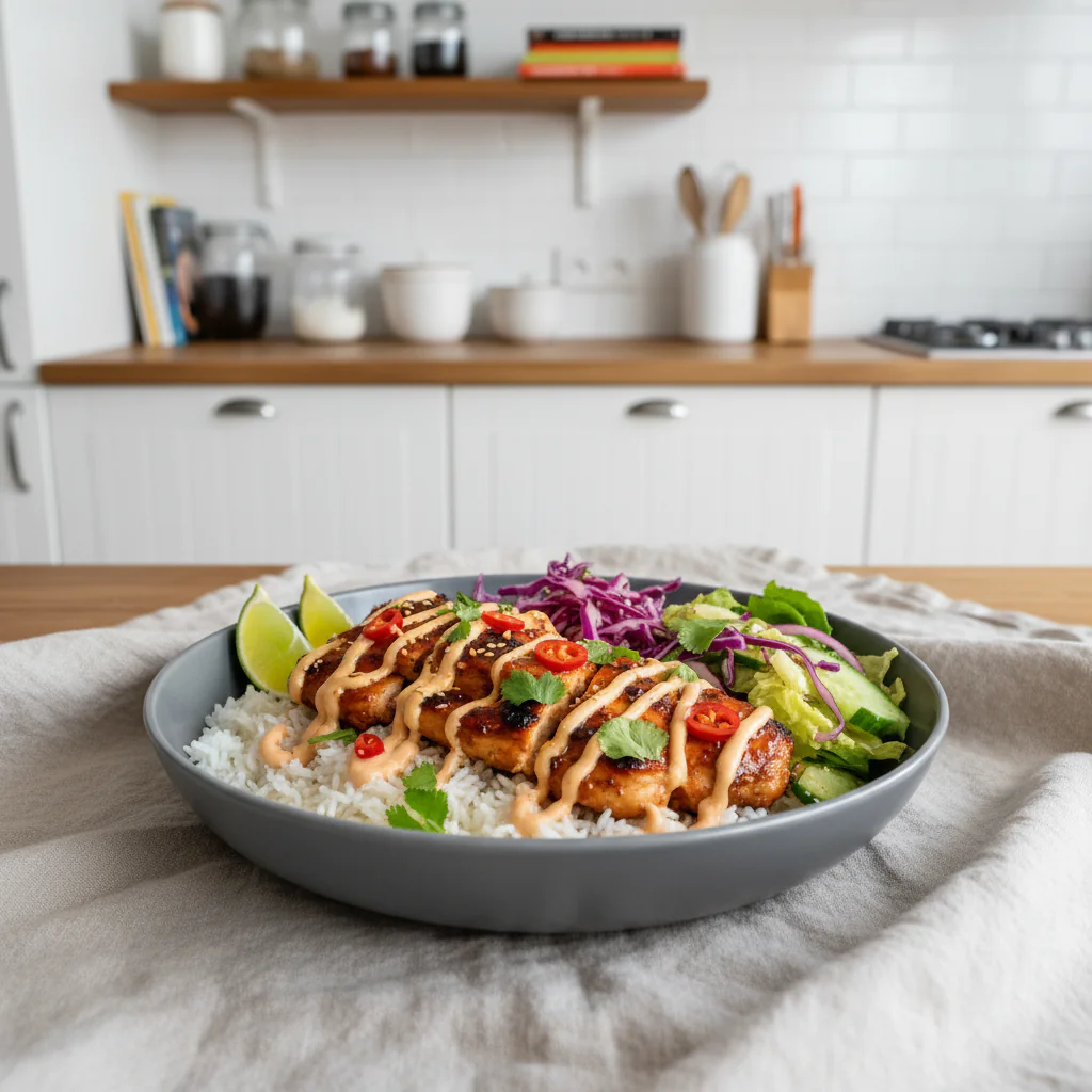 Sweet Chili Hähnchen Bowl – Schnelles Feierabend-Rezept in 30 Minuten
