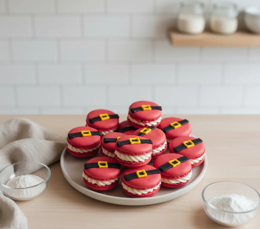 Weihnachts Macarons als Santa Belt – Festlich & Beeindruckend rezept