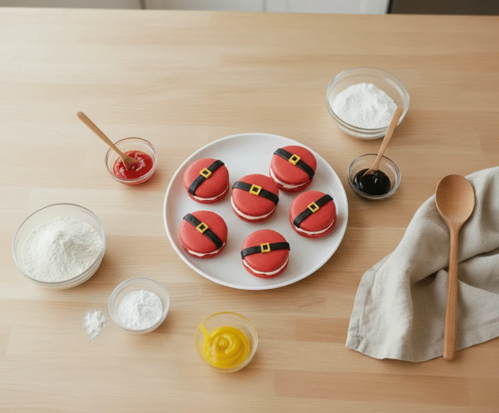 Weihnachts Macarons als Santa Belt – Festlich & Beeindruckend rezept