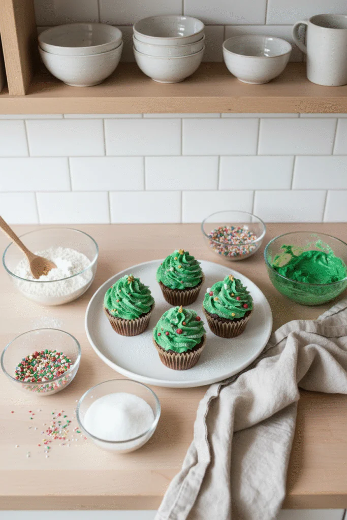Weihnachtsbaum Cupcakes – Festliche Deko-Idee in 45 Minuten