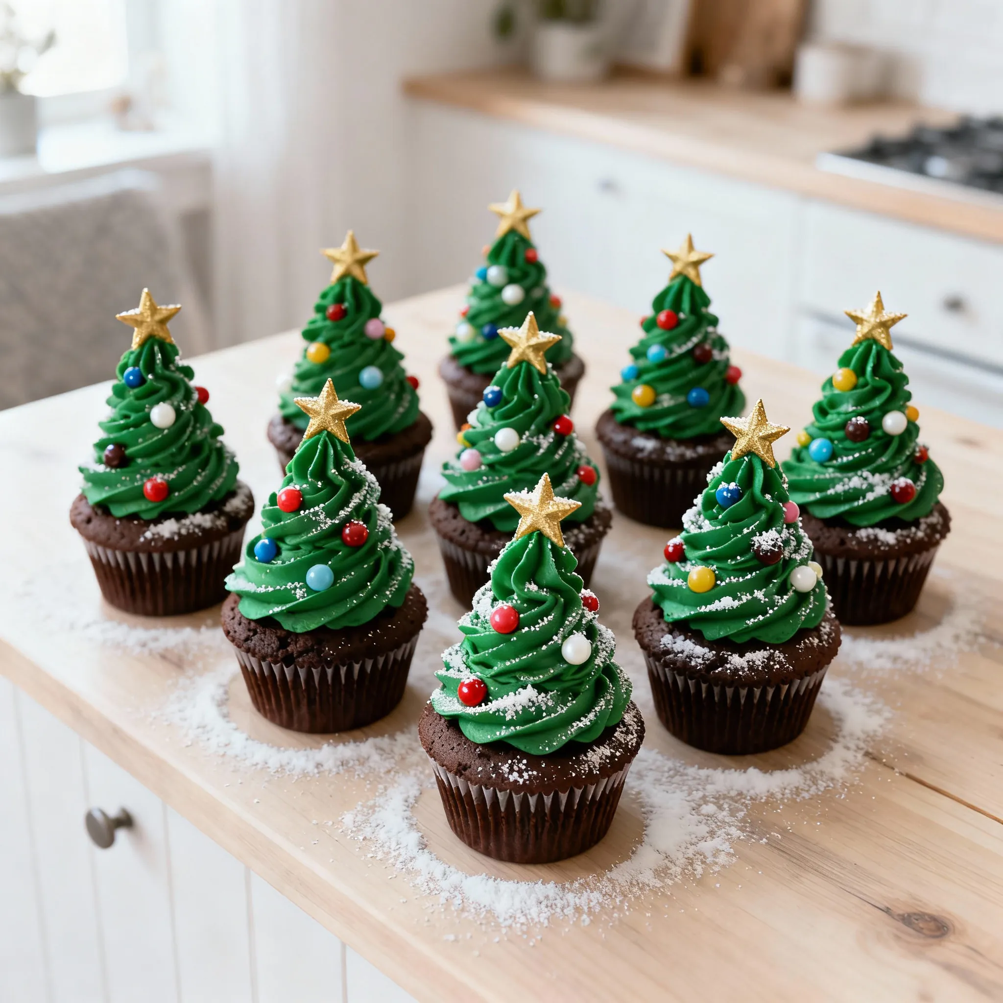 Weihnachtsbaum Cupcakes Rezept