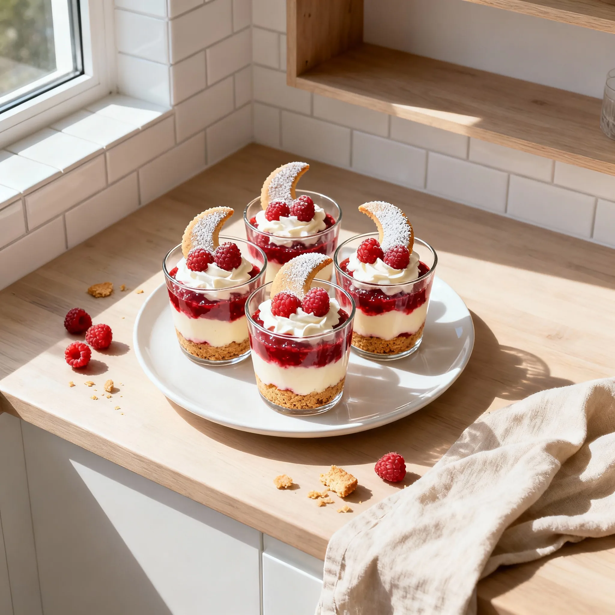 Weihnachtsdessert mit Vanillekipferl & Himbeeren im Glas 5 Weihnachtsdessert mit Vanillekipferl & Himbeeren im Glas