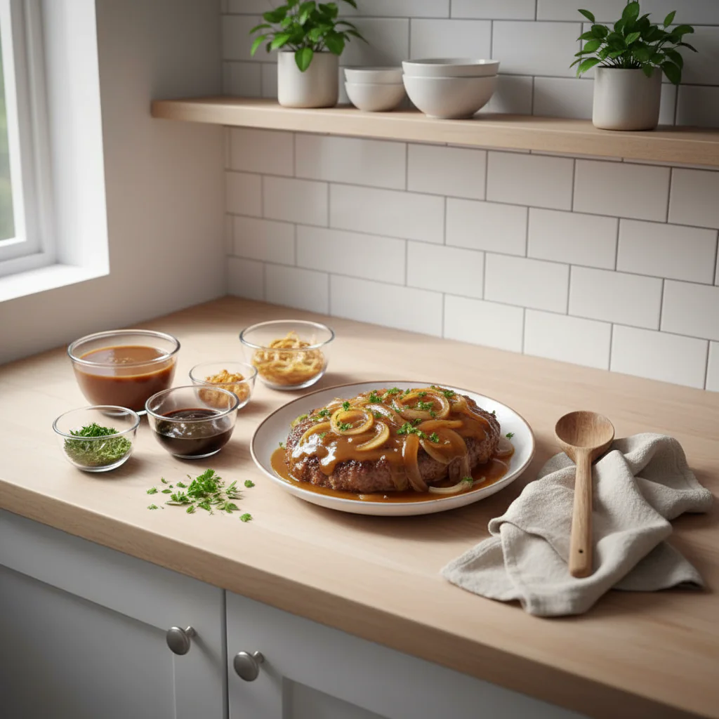 Französisches Zwiebelhackbraten – Herzhafter Hackbraten mit Karamellisierten Zwiebeln