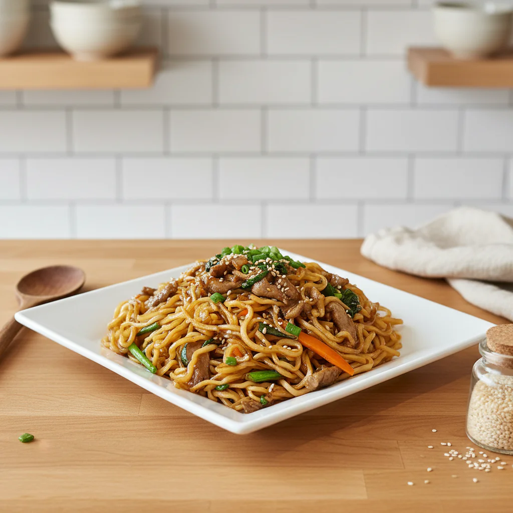 Gebratene Asia Nudeln Rezept Einfach & Schnell in 20 Minuten